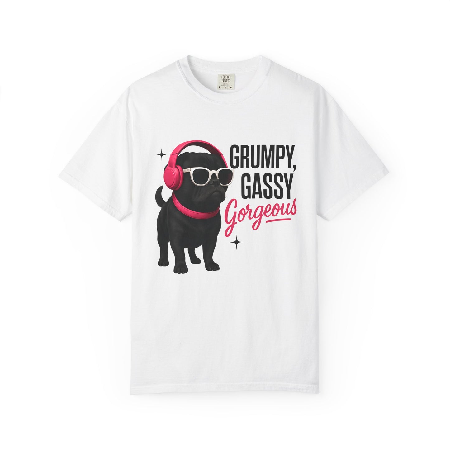 Grumpy Gassy Gorgeous Dog T-Shirt, Funny Pug Dog Lover Shirt, Unisex Pet Apparel, Gift for Dog Owners, Cute Animal Tee