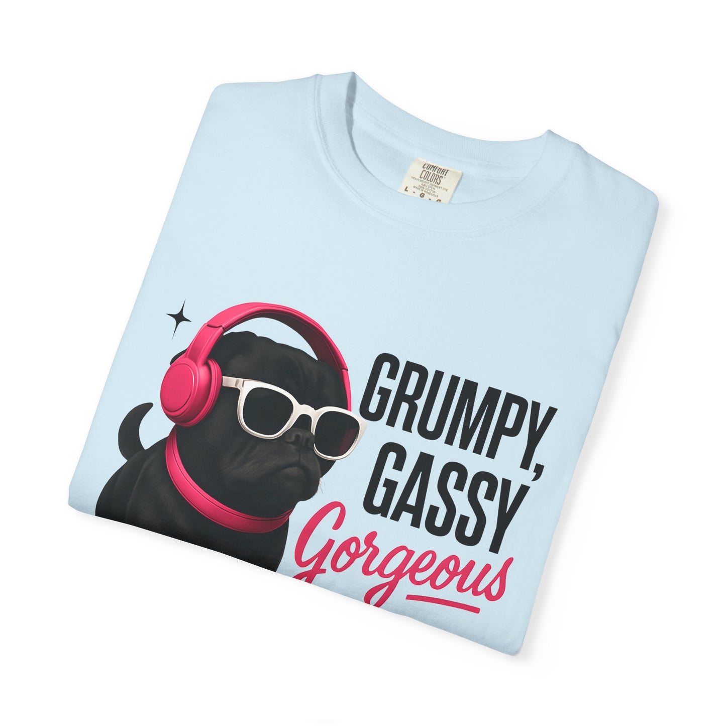 Grumpy Gassy Gorgeous Dog T-Shirt, Funny Pug Dog Lover Shirt, Unisex Pet Apparel, Gift for Dog Owners, Cute Animal Tee