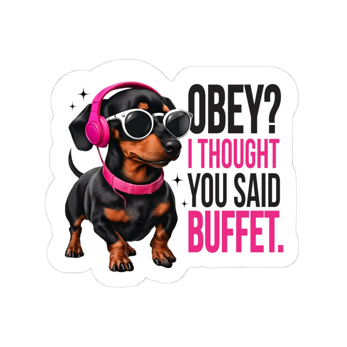 Playful Dachshund Kiss-Cut Stickers | Fun Dog Stickers for Pet Lovers | Laptop, Water Bottle, Journal Decor | Gifts for Dog Owners