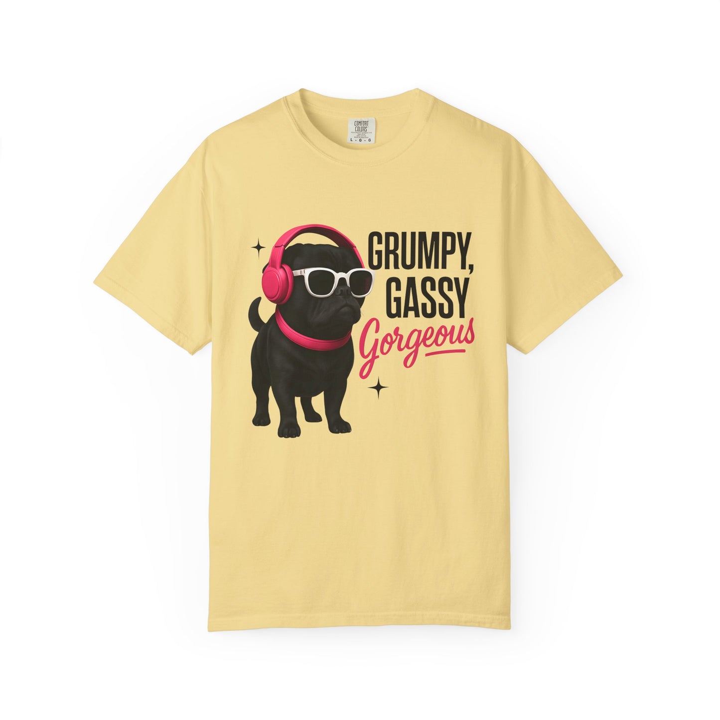 Grumpy Gassy Gorgeous Dog T-Shirt, Funny Pug Dog Lover Shirt, Unisex Pet Apparel, Gift for Dog Owners, Cute Animal Tee