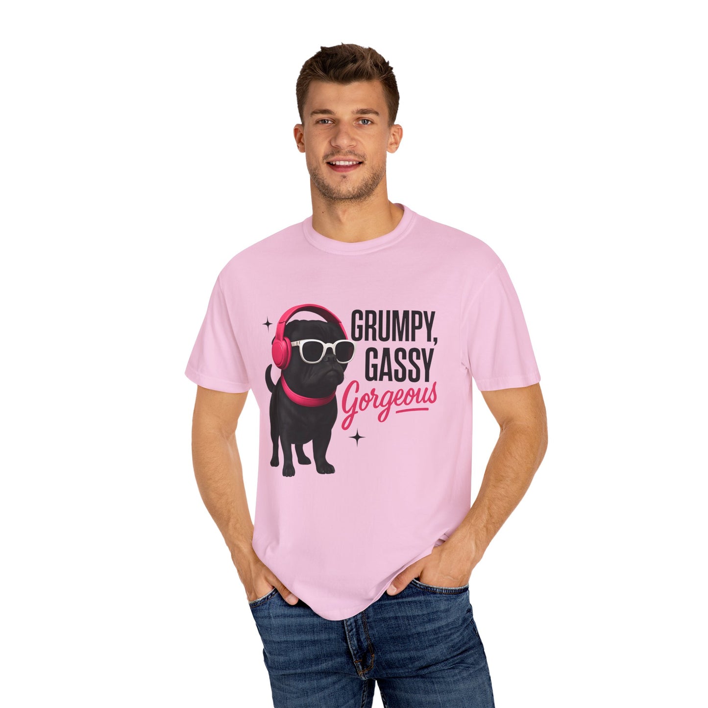 Grumpy Gassy Gorgeous Dog T-Shirt, Funny Pug Dog Lover Shirt, Unisex Pet Apparel, Gift for Dog Owners, Cute Animal Tee