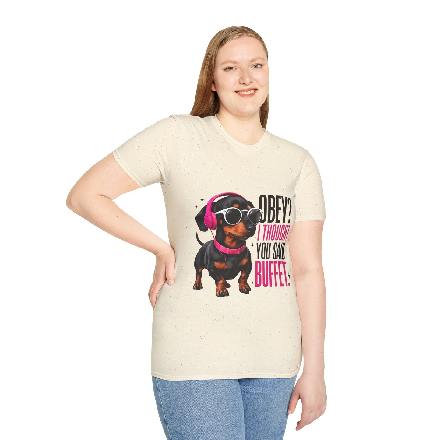 Unisex Graphic T-Shirt 'Obey I Thought You Said Buffet'