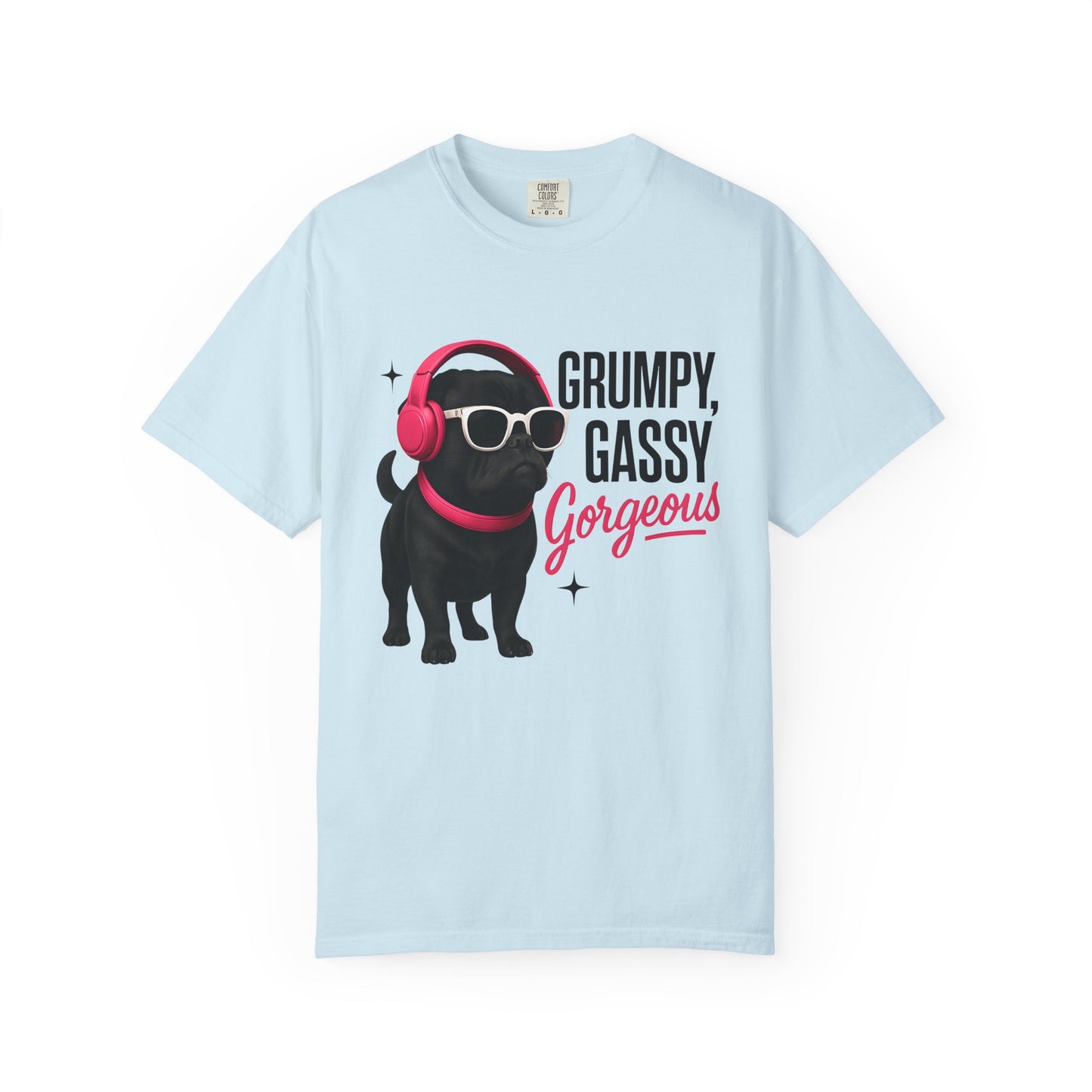 Grumpy Gassy Gorgeous Dog T-Shirt, Funny Pug Dog Lover Shirt, Unisex Pet Apparel, Gift for Dog Owners, Cute Animal Tee