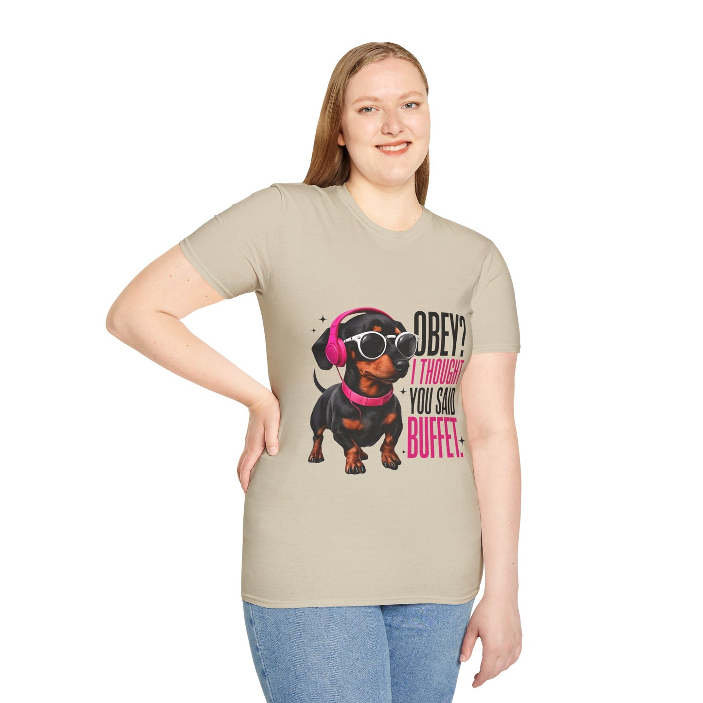 Unisex Graphic T-Shirt 'Obey I Thought You Said Buffet'