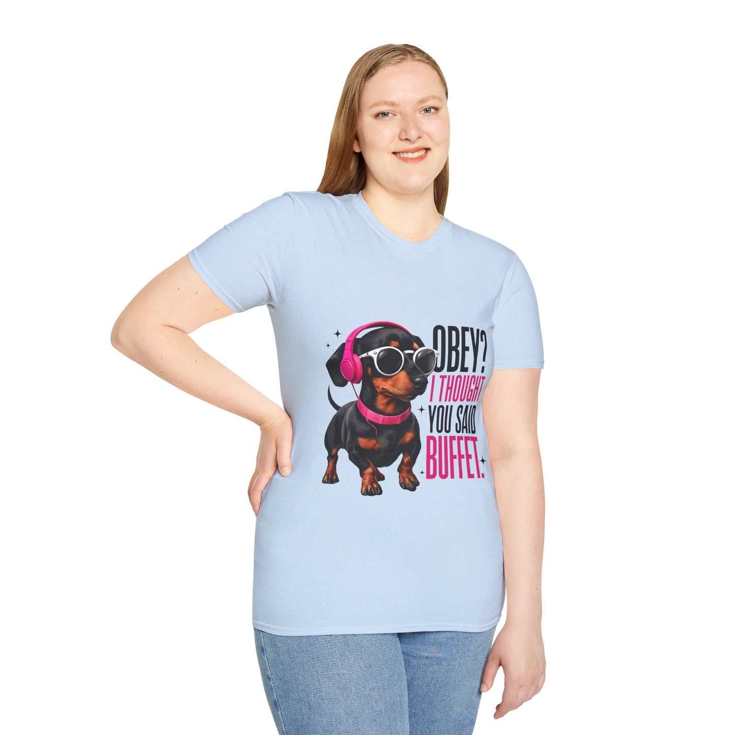 Unisex Graphic T-Shirt 'Obey I Thought You Said Buffet'