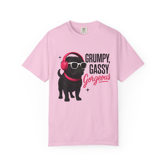 Grumpy Gassy Gorgeous Dog T-Shirt, Funny Pug Dog Lover Shirt, Unisex Pet Apparel, Gift for Dog Owners, Cute Animal Tee