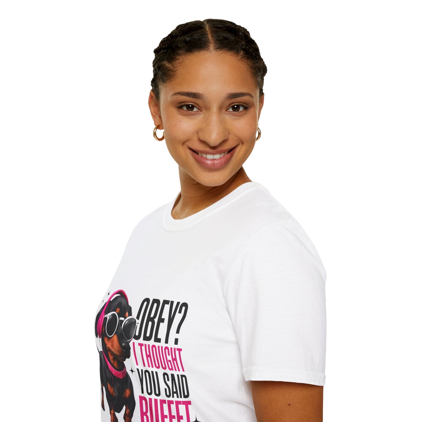 Unisex Graphic T-Shirt 'Obey I Thought You Said Buffet'