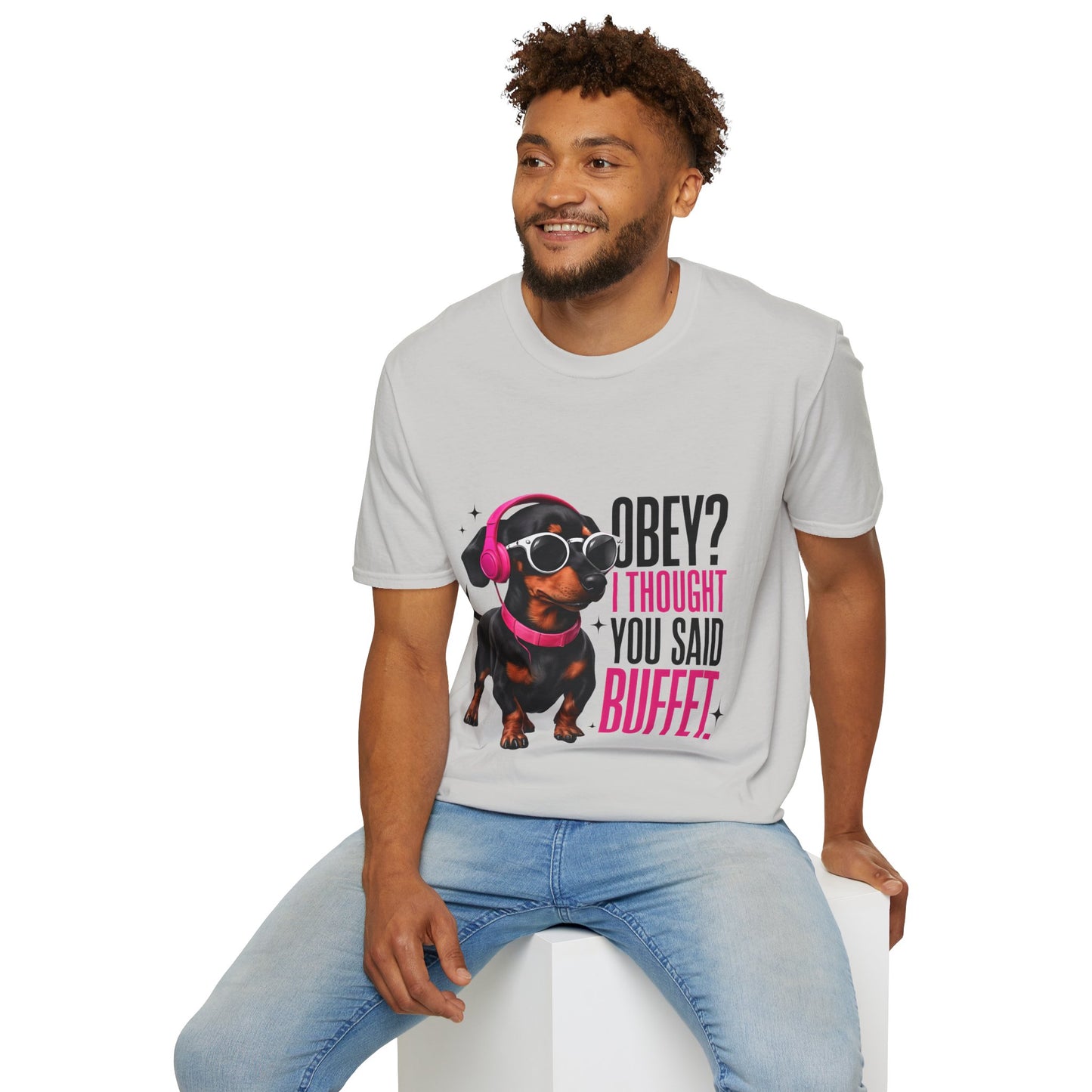 Unisex Graphic T-Shirt 'Obey I Thought You Said Buffet'