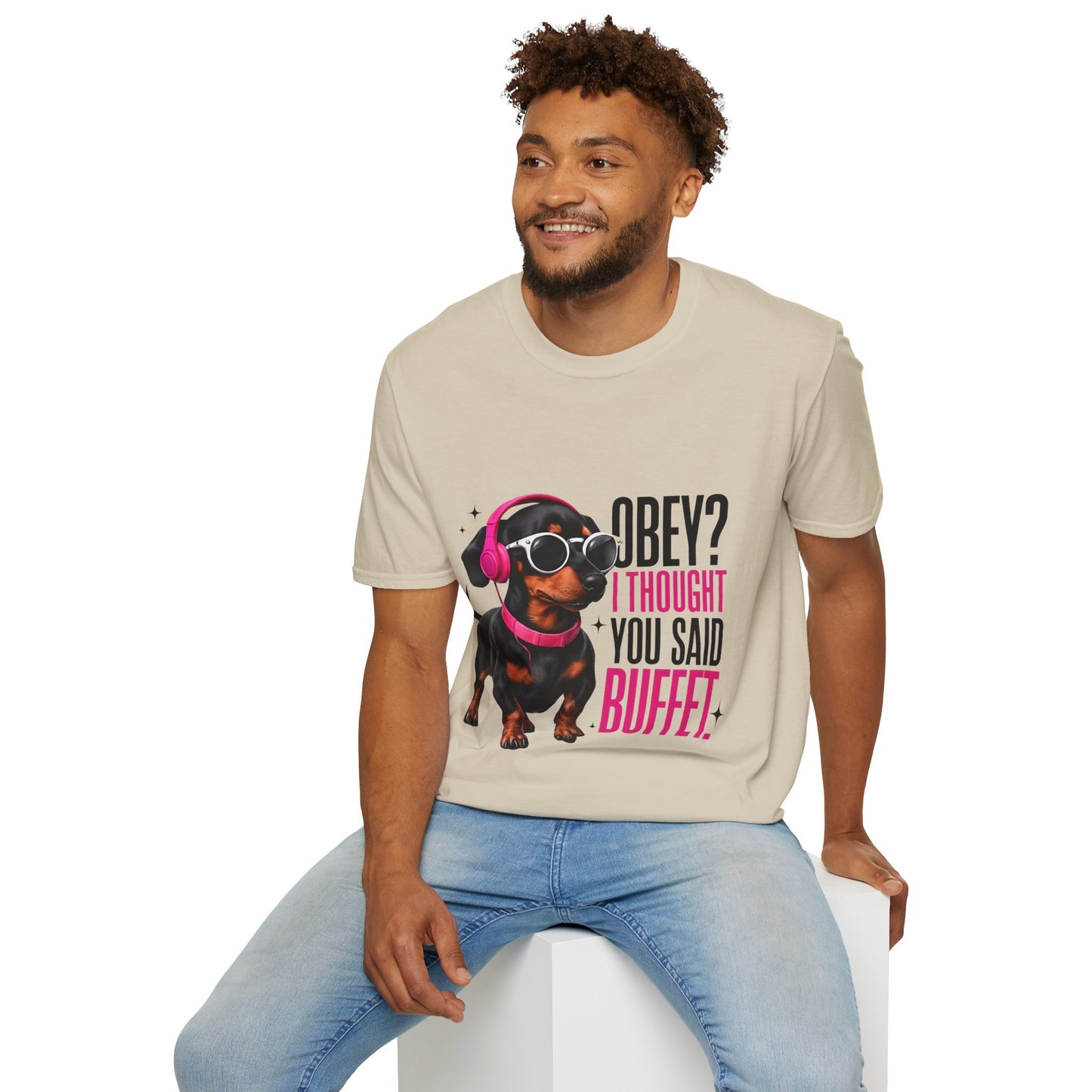 Unisex Graphic T-Shirt 'Obey I Thought You Said Buffet'