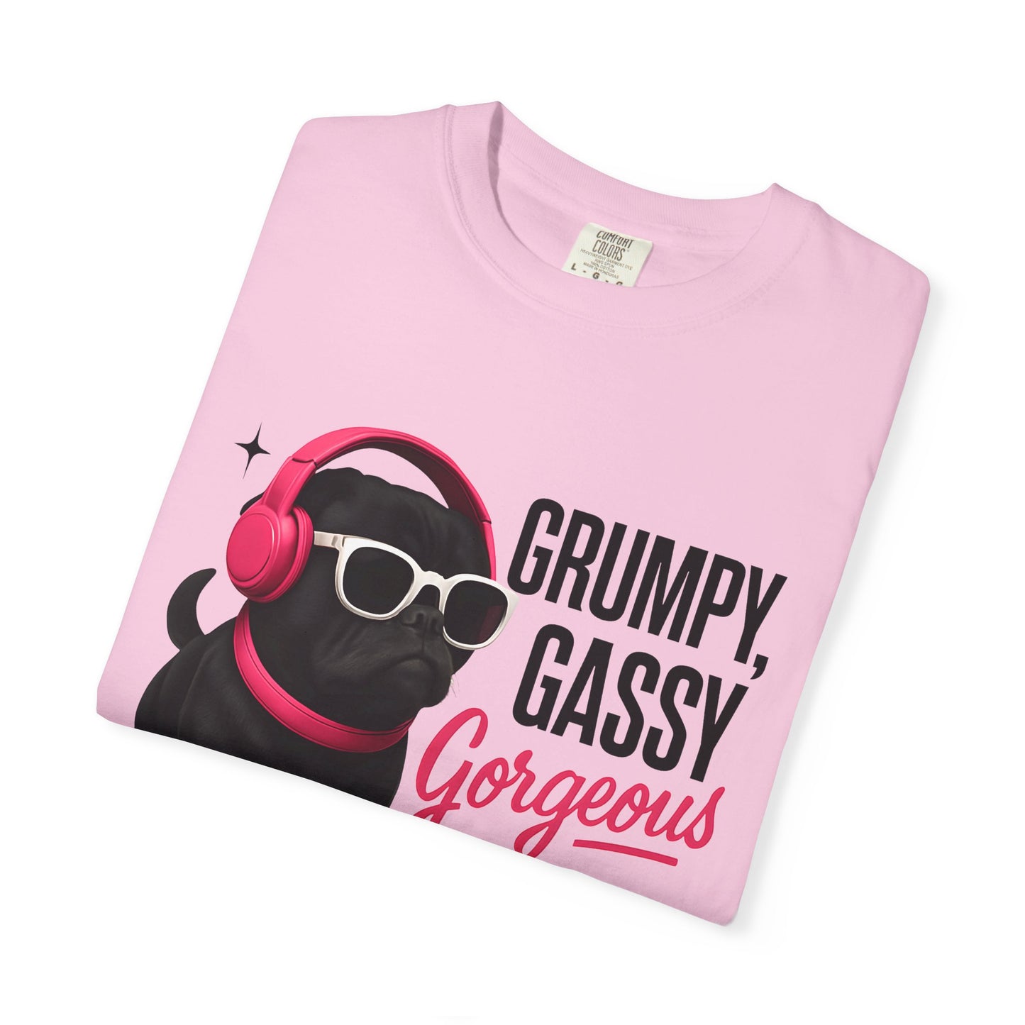 Grumpy Gassy Gorgeous Dog T-Shirt, Funny Pug Dog Lover Shirt, Unisex Pet Apparel, Gift for Dog Owners, Cute Animal Tee
