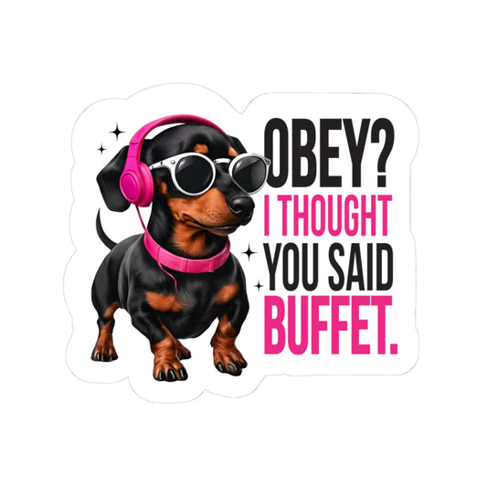 Playful Dachshund Kiss-Cut Stickers | Fun Dog Stickers for Pet Lovers | Laptop, Water Bottle, Journal Decor | Gifts for Dog Owners