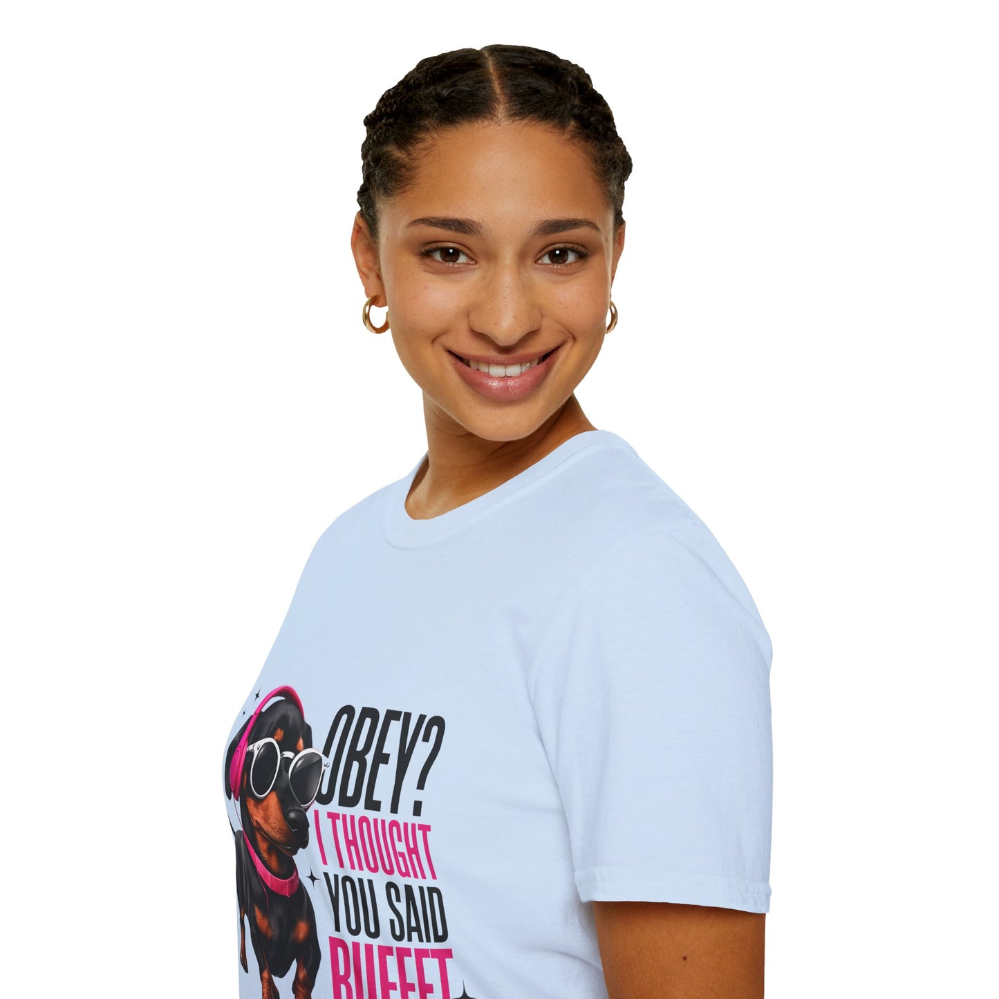 Unisex Graphic T-Shirt 'Obey I Thought You Said Buffet'