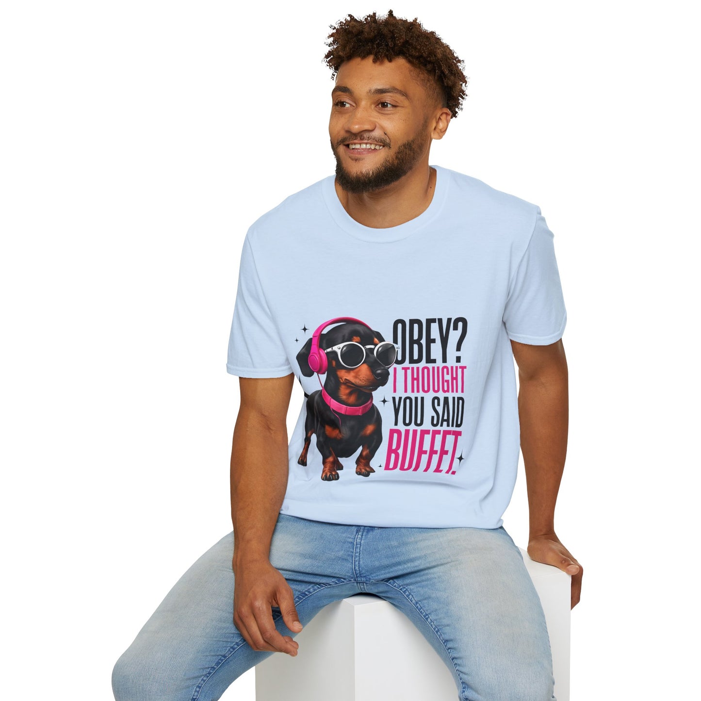 Unisex Graphic T-Shirt 'Obey I Thought You Said Buffet'