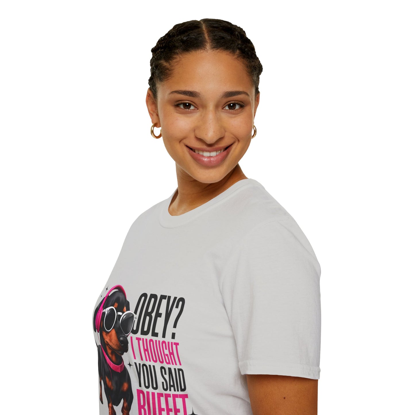 Unisex Graphic T-Shirt 'Obey I Thought You Said Buffet'