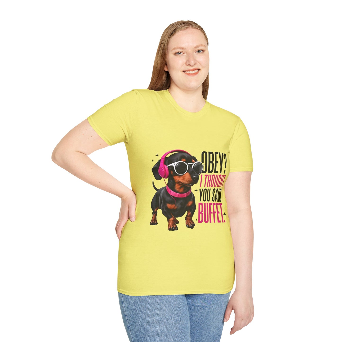 Unisex Graphic T-Shirt 'Obey I Thought You Said Buffet'