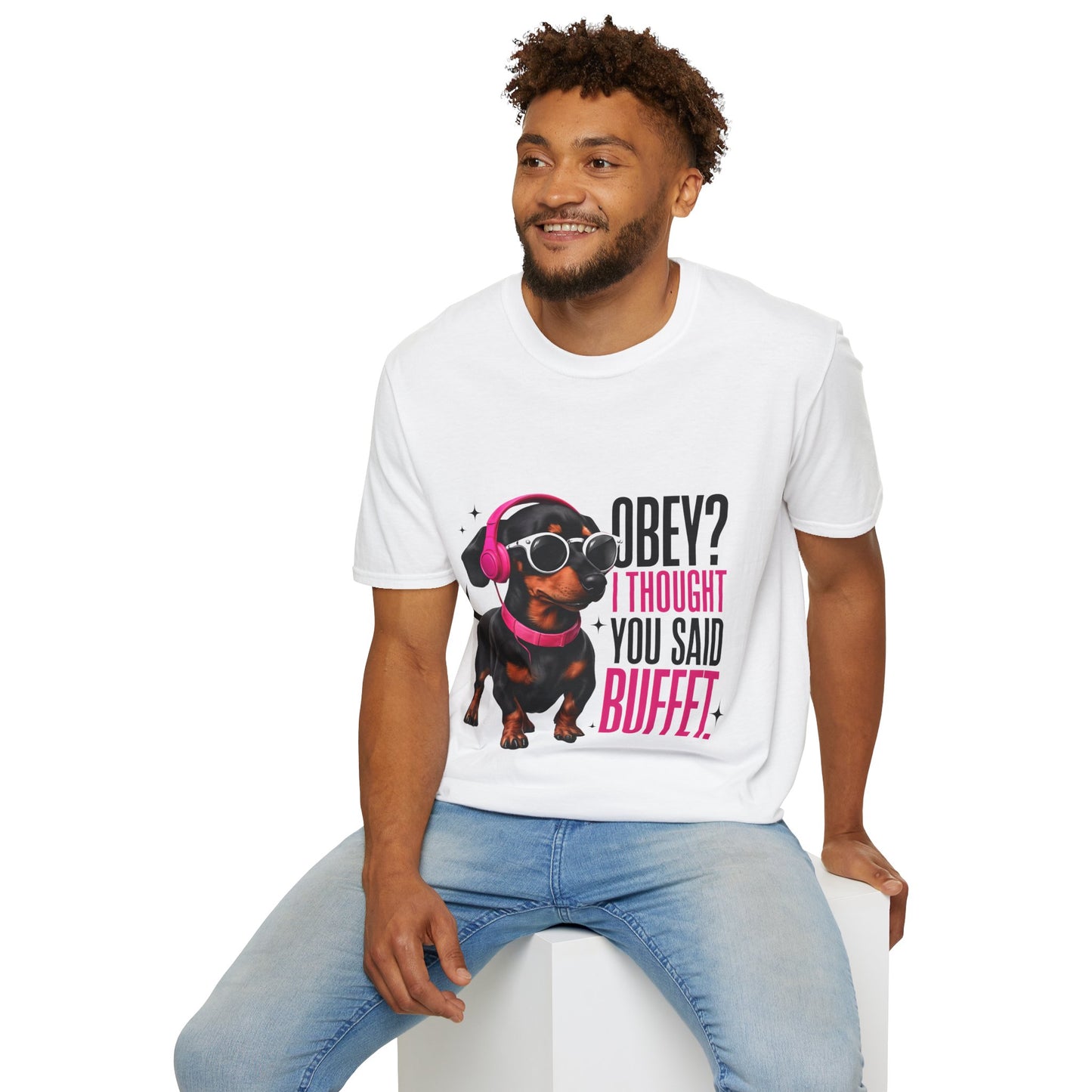 Unisex Graphic T-Shirt 'Obey I Thought You Said Buffet'