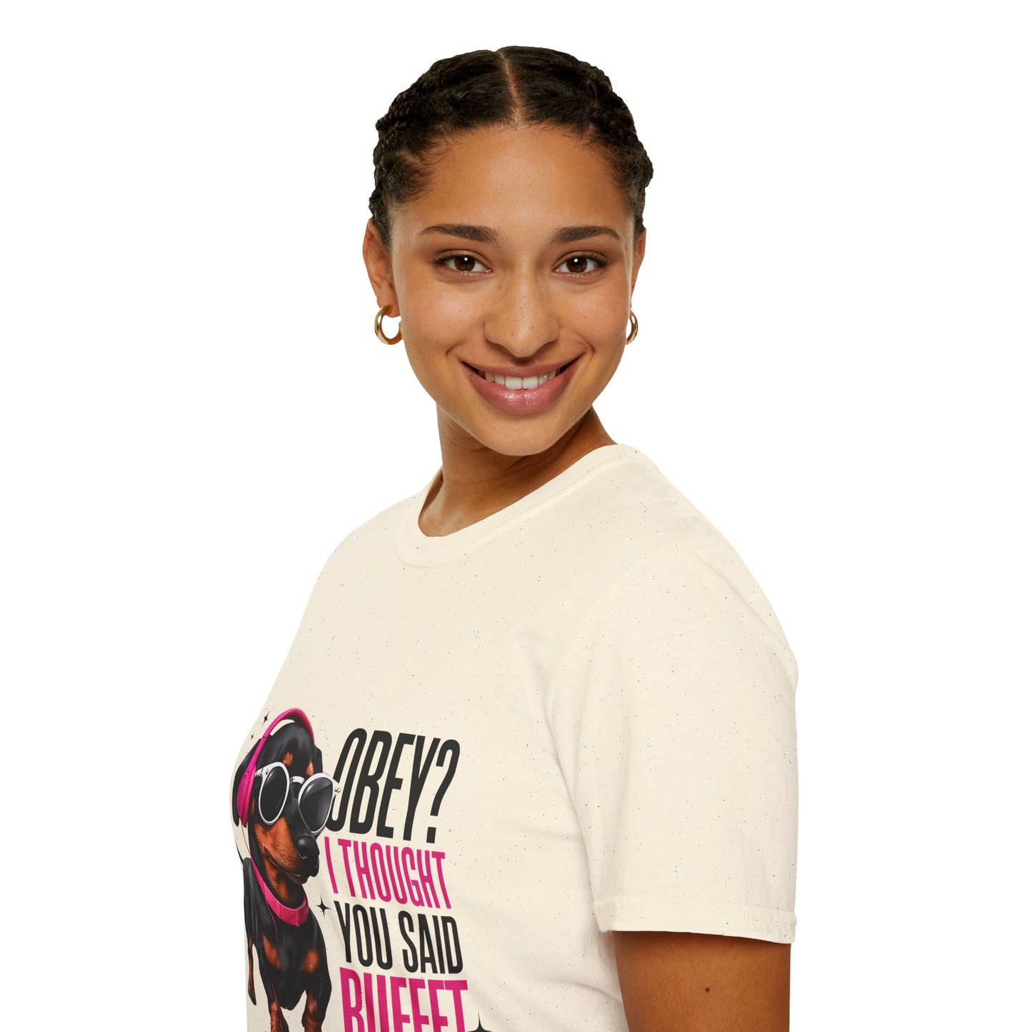 Unisex Graphic T-Shirt 'Obey I Thought You Said Buffet'
