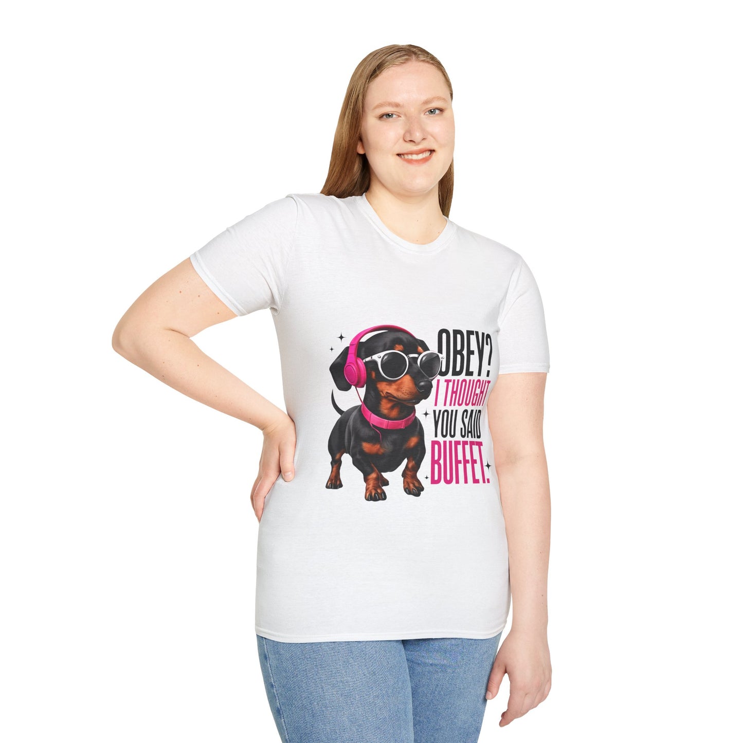 Unisex Graphic T-Shirt 'Obey I Thought You Said Buffet'