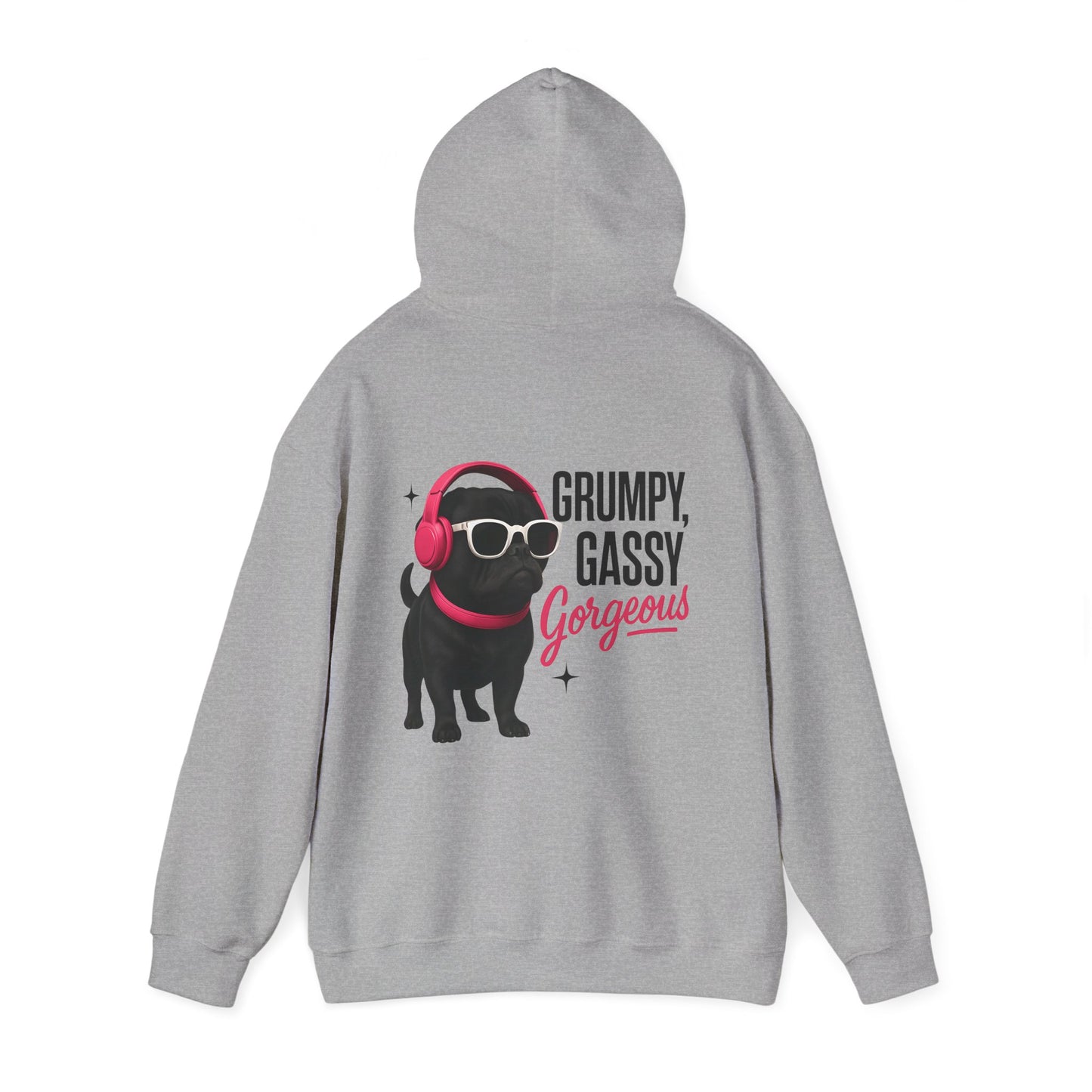 Grumpy Gassy Gorgeous Pug Hoodie - Unisex Sweatshirt