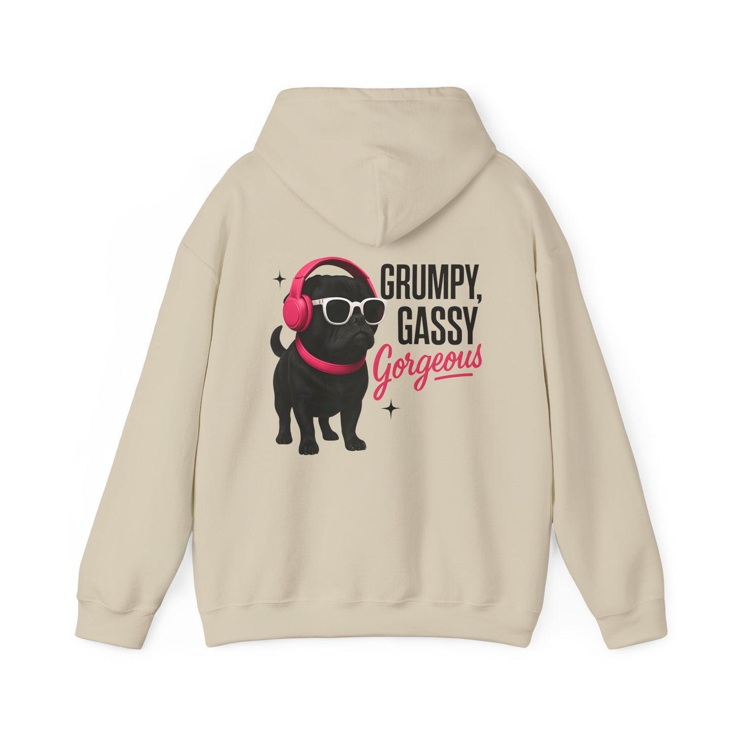 Grumpy Gassy Gorgeous Pug Hoodie - Unisex Sweatshirt